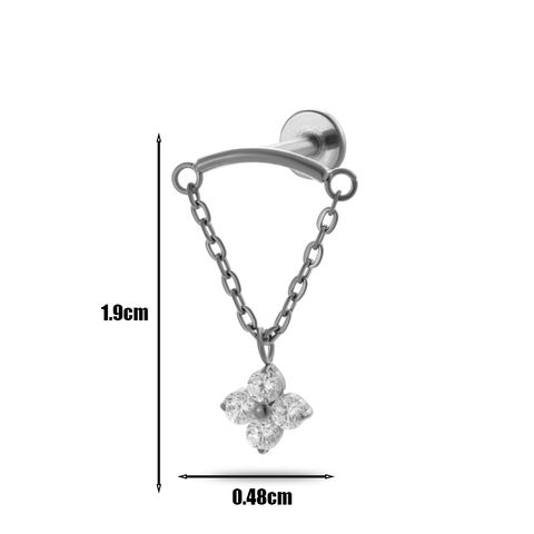1 Piece Ear Cartilage Rings & Studs Simple Style Geometric Pure Titanium Plating Inlay Zircon