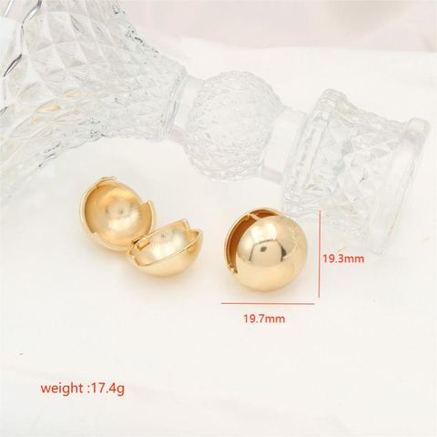 1 Pair Simple Style Round Plating Copper 18k Gold Plated White Gold Plated Huggie Earrings