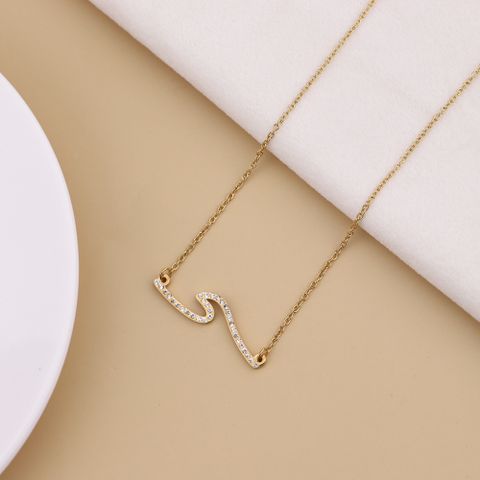 Fashion Heart Shape Copper Necklace Artificial Rhinestones Copper Necklaces