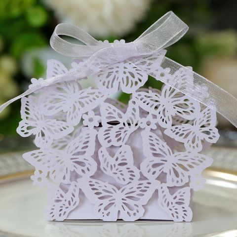Flower Butterfly Iridescent Paper. Reflective Material Wedding Banquet Gift Bags