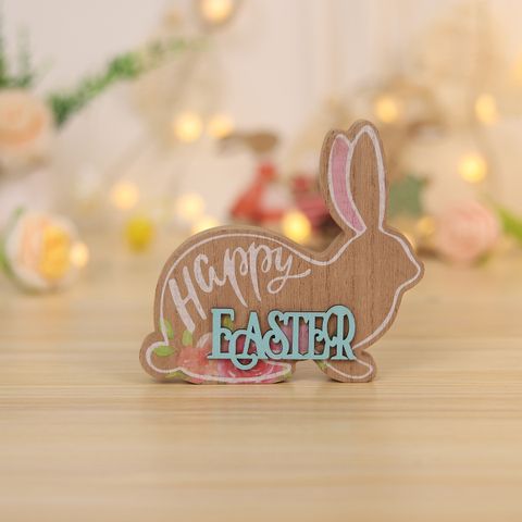 Easter Cute Rabbit Wood Party Decorative Props