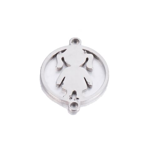 10 Pcs/package Simple Style Human Stainless Steel Plating Pendant Jewelry Accessories
