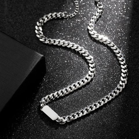 Titanium Steel Simple Style Geometric Solid Color Polishing Necklace