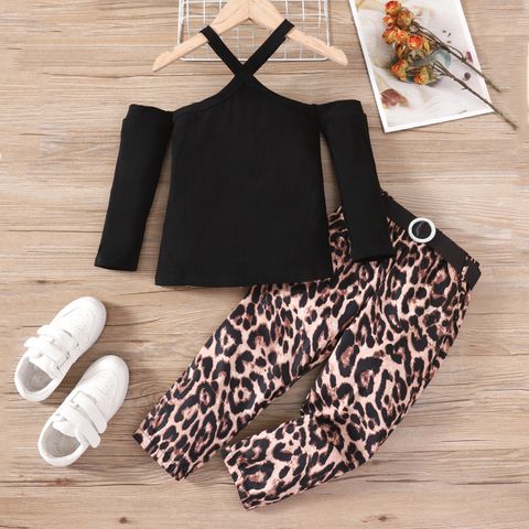 Simple Style Leopard Cotton Baby Clothing Sets