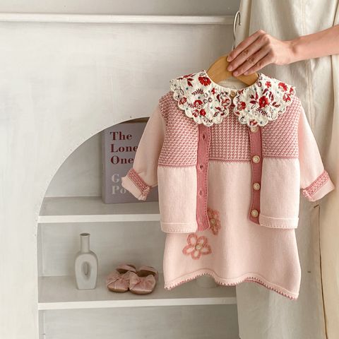 Pastoral Round Dots Flower Cotton Baby Clothing Sets