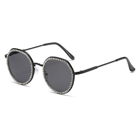IG Style Hip-Hop Solid Color Pc Polygon Diamond Full Frame Women's Sunglasses