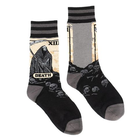 Unisex Exaggerated Color Block Cotton Printing Crew Socks A Pair