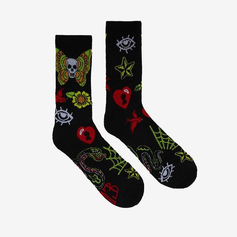 Unisex Simple Style Classic Style Skull Cotton Printing Crew Socks A Pair