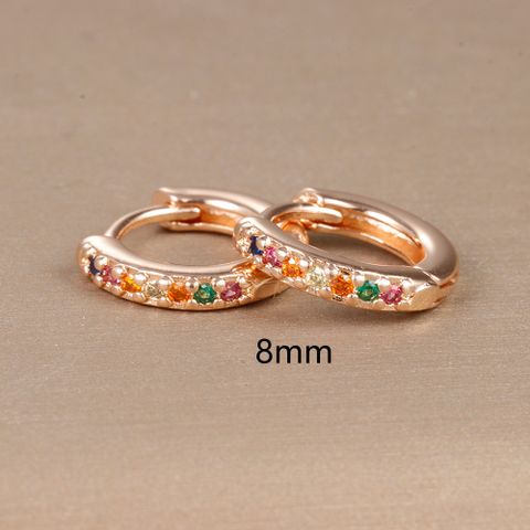1 Pair Simple Style Geometric Plating Inlay Copper Rhinestones Earrings