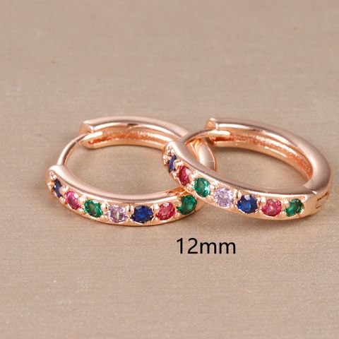 1 Pair Simple Style Geometric Plating Inlay Copper Rhinestones Earrings
