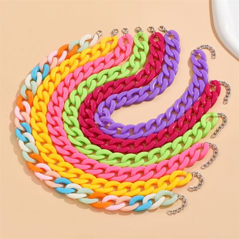 Cute Sweet Solid Color Arylic Wholesale Necklace