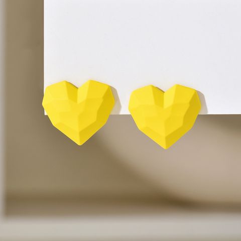 1 Pair Ig Style Heart Shape Plating Arylic Ear Studs