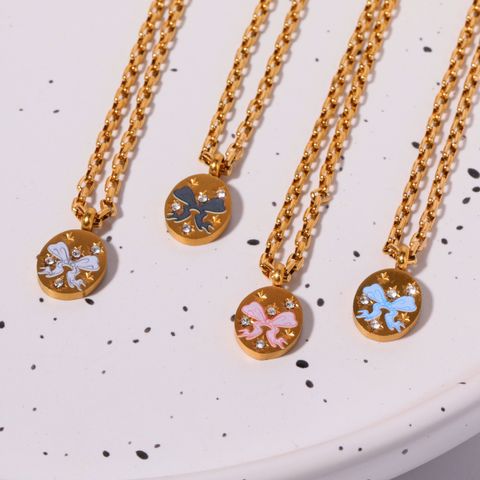 201 Stainless Steel 304 Stainless Steel Titanium Steel Gold Plated IG Style Plating Butterfly Pendant Necklace