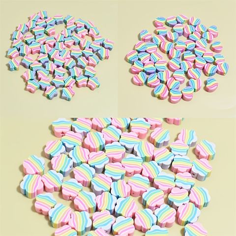 100 PCS/Package Soft Clay Pentagram Heart Shape Flower Beads