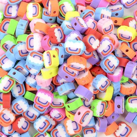 100 PCS/Package Soft Clay Clouds Rainbow Beads