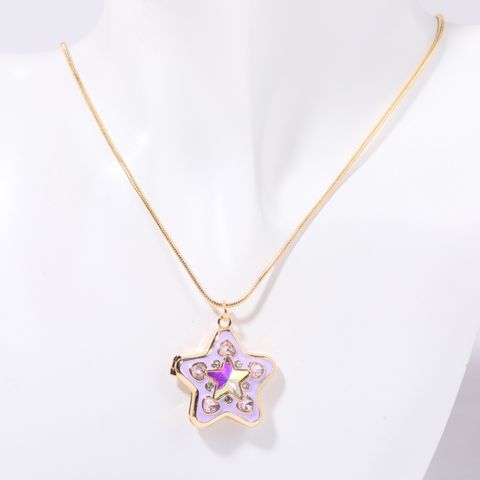 Ig Style Sweet Heart Shape Copper Plating 18k Gold Plated Pendant Necklace