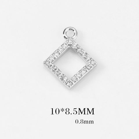 1 Piece Simple Style Rhombus Alloy Plating Inlay Pendant Jewelry Accessories