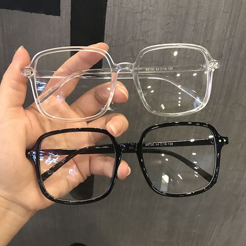 Simple Style Solid Color Resin Square Full Frame Optical Glasses