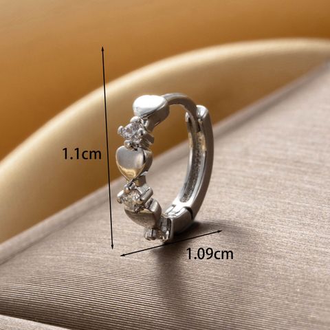 1 Piece IG Style French Style Simple Style Round Star Heart Shape Inlay Copper Zircon Drop Earrings Earrings Ear Studs