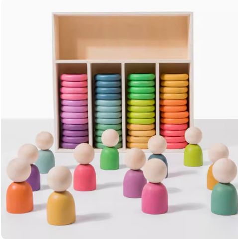 Building Toys Toddler(3-6years) Rainbow Wood Toys