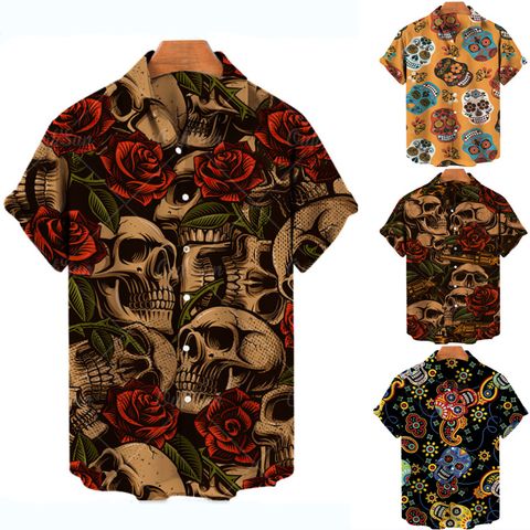 Hombres Floral Ditsy Blusa Ropa Hombre