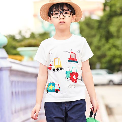 Casual Animal Cartoon Solid Color Cotton T-shirts & Shirts
