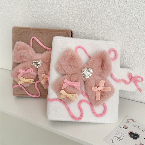 1 Piece Double Heart Bow Knot Class Learning School Cloth Wood-free Paper Cute Notebook