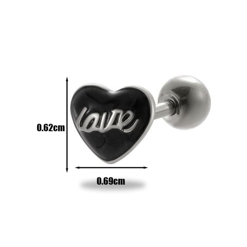 1 Piece Ear Cartilage Rings & Studs Vintage Style Heart Shape 316 Stainless Steel  Plating