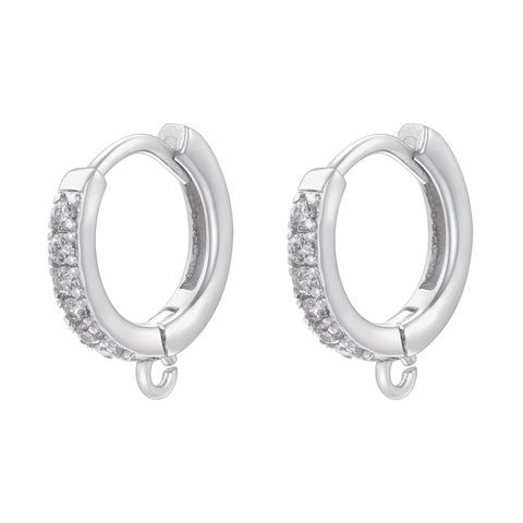 1 Pair Classic Style Round Plating Inlay Copper Zircon Hoop Earrings