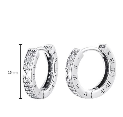 1 Pair Simple Style Roman Numeral Plating Inlay Copper Zircon Earrings