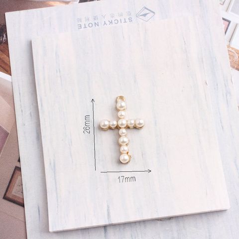 10 PCS/Package Alloy Pearl Geometric Pendant Simple Style