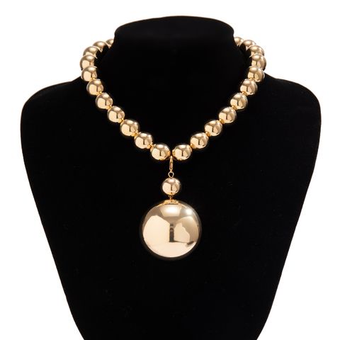 Simple Style Geometric Imitation Pearl Metal Women's Earrings Necklace