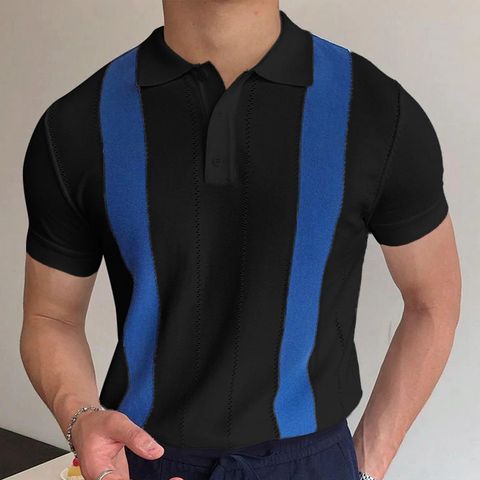 Men's Stripe Polo Shirt Men's Clothing