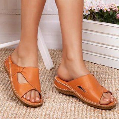 Women's Casual Solid Color Open Toe Casual Sandals