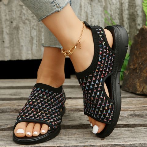 Women's Casual Multicolor Open Toe Ankle Strap Sandals