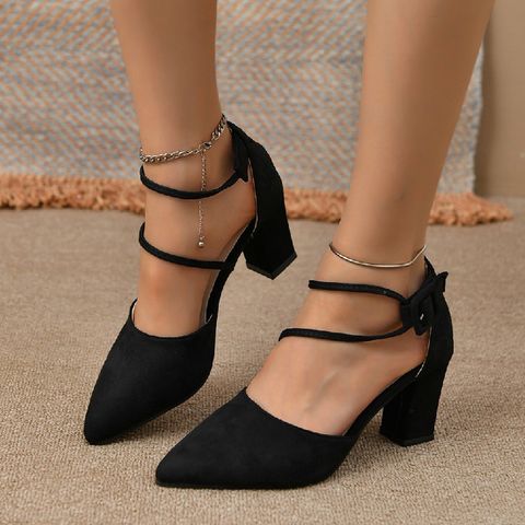 Women's Sexy Solid Color Point Toe Fashion Sandals