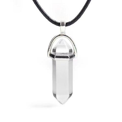 Simple Style Geometric Alloy Crystal Pendant Necklace In Bulk