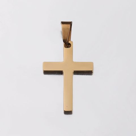 1 Piece Stainless Steel None 18K Gold Plated Rose Gold Plated Cross Pendant