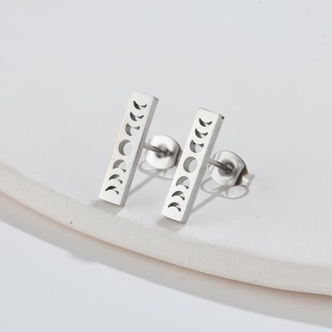 Simple Style Geometric 304 Stainless Steel No Inlaid 18K Gold Plated Ear Studs