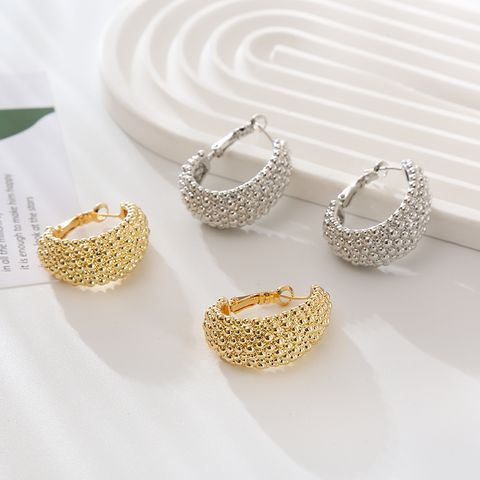 1 Pair Elegant C Shape Plating Alloy Hoop Earrings