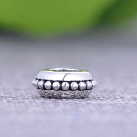 1 Piece 9.9mm Diameter Hole 2~2.9mm Sterling Silver Solid Color Polished Beads