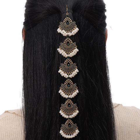 Women's Ethnic Style Geometric Alloy Plating Inlay Rhinestones Hair Chain
