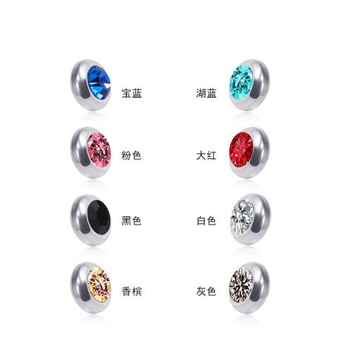 Fashion Color Diamond Stainless Steel Non-pierced Earrings