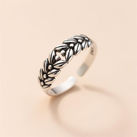 Wholesale Simple Style Grain Copper Plating Silver Plated Open Rings