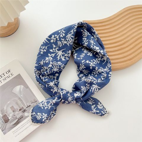 Women's Pastoral Simple Style Printing Cotton And Linen Printing Silk Scarf