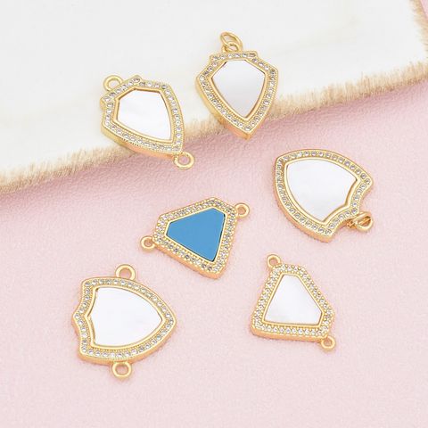 1 Piece Basic Geometric Diamonds Copper Plating Inlay Pendant Jewelry Accessories