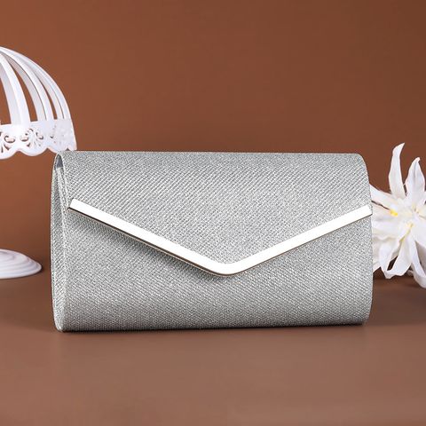 Gold Silver Polyester Solid Color Square Evening Bags