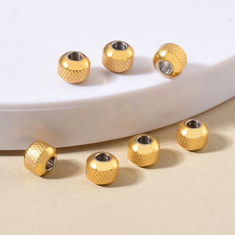 50 PCS/Package Stainless Steel Solid Color Beads