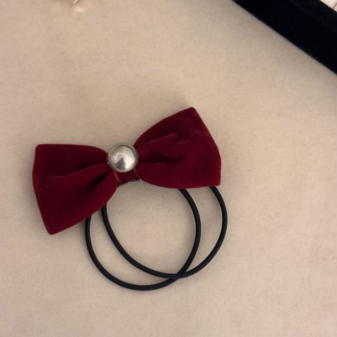 Women's Sweet Bow Knot Artificial Pearl Cloth Hair Tie