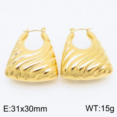 1 Pair Simple Style U Shape Geometric Plating Titanium Steel 18K Gold Plated Hoop Earrings